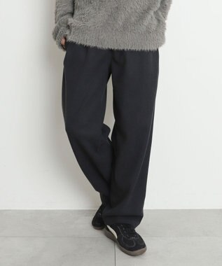 WEGO 【暖パンツ/SMLサイズ展開】裏ベロアシェフパンツ ブラック中濃色