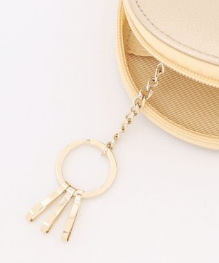 ANY カラビナ付半月型キーケース ゴールド