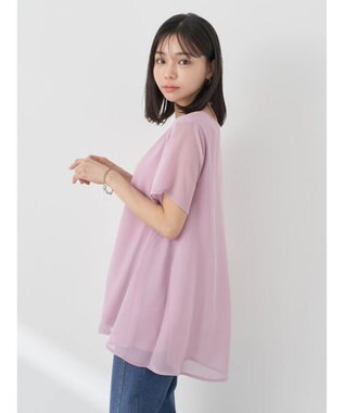 earth music&ecology シアードッキングＡラインチュニック Pink