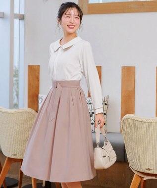 Tiaclasse レイヤードカラーブラウス オフホワイト