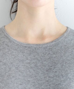 Tiaclasse L 【洗える】大人華やぐ2段ティアードニットチュニック グレー