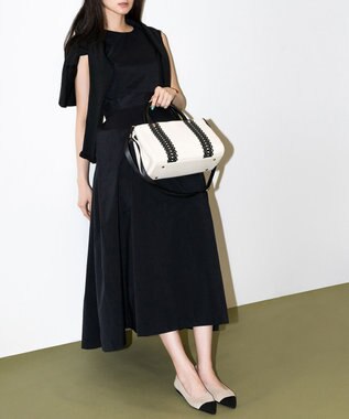 TOCCA 【大人百花掲載】LACE TOTE トートバッグ オフ×ブラック キャンバス系5