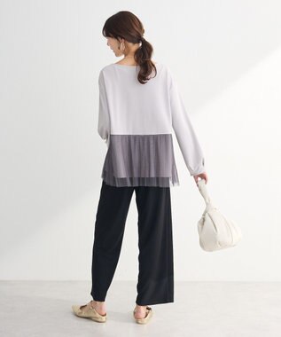 Green Parks プリーツチュールドッキングプルオーバー Gray