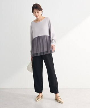 Green Parks プリーツチュールドッキングプルオーバー Gray