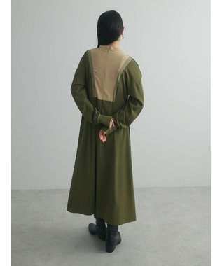 Green Parks armonia．配色パターンワンピース Khaki