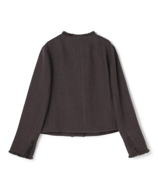 BEIGE， 【Oggi 10月号掲載】MULLIN / ウールツイードメタルボタンノーカラージャケット Warm Gray