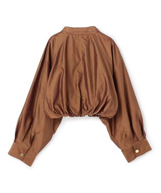 BEIGE， SULFUR / シルク混ショート丈バルーンブルゾン Brown