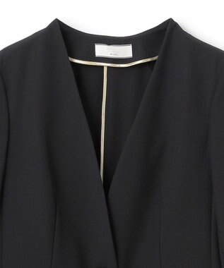 BEIGE， 【洗える・L-size】ALAINA / Vネックカラージャケット Black