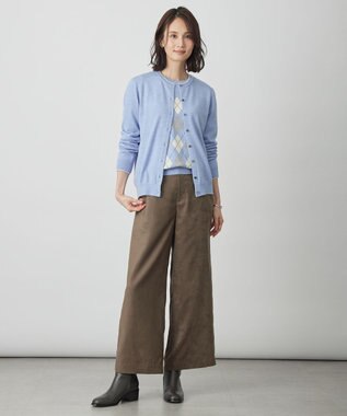 J.PRESS LADIES アーガイル ツイン ニット ソフトブルー系