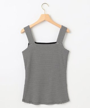 組曲 テレコスクエア タンクトップ ブラックボーダー系1