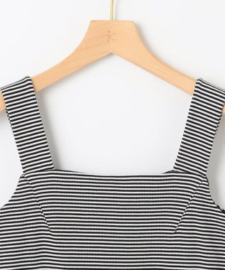 組曲 テレコスクエア タンクトップ ブラックボーダー系1