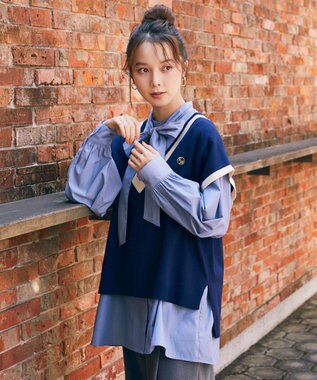 earth music&ecology チルデンライクベスト Navy