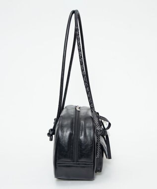 WEGO レイヤーリボンチャーム付きボストンバッグ ブラック