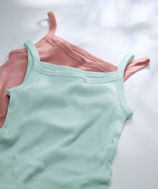 une nana cool 綿100% リブ編みコットン キャミソール ME