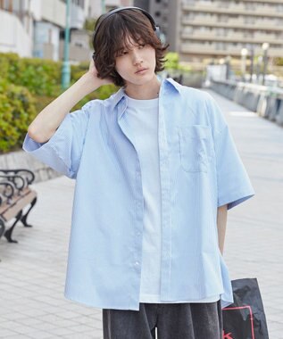 WEGO 【ユニセックス着用ITEM/シワになりにくい】イージーケアオックスフォードシャツ（S） ブルーストライプ