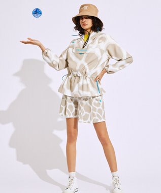 PW CIRCULUS 【WOMEN】プリント ウエスト2WAY アノラック ゴルフウェア レディース ベージュ系5