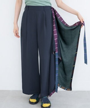 COQ MULTI WAY SAILER ラップスカート付きパンツ ネイビー