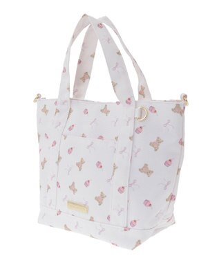 Maison de FLEUR ベア総柄2Wayトートバッグ Pink