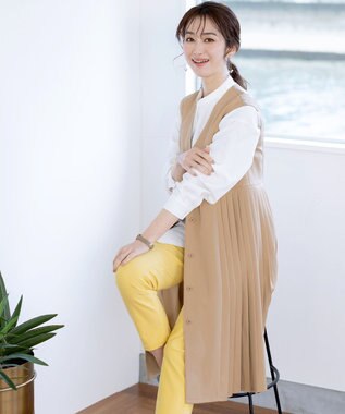 Tiaclasse L 【洗える】ジレワンピース ベージュ