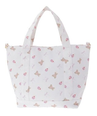 Maison de FLEUR ベア総柄2Wayトートバッグ Pink