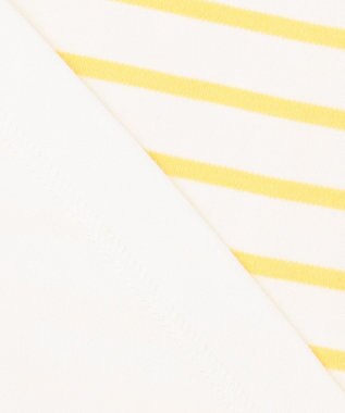 23区 【洗える】Armor-lux スムース パネルボーダー カットソー オフ×レモンイエロー