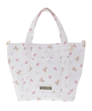Maison de FLEUR ベア総柄2Wayトートバッグ Pink