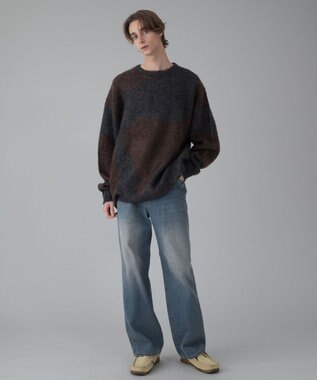 WEGO 【ユニセックス着用ITEM/MLサイズ展開】ファジーパターンプルオーバー ダークグレー