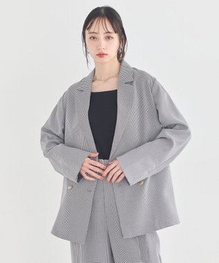 earth music&ecology 【予約】アソート金ボタンジャケット チェック