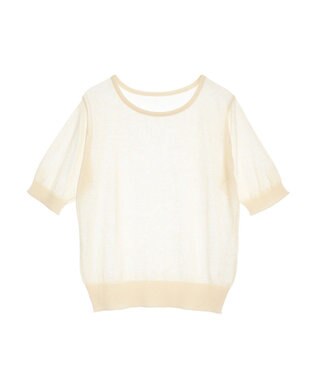 earth music&ecology ＳＥＴ２点シアーニットプルオーバー＋カーディガン Ivory