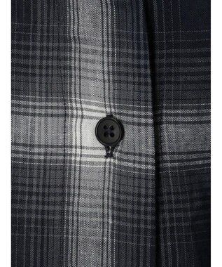 Green Parks リネンレーヨン前立てブラウス Check