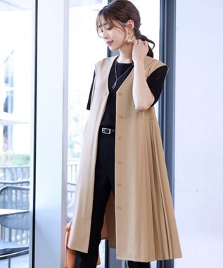 Tiaclasse L 【洗える】ジレワンピース ベージュ