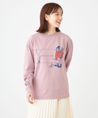 SHARE PARK LADIES 【LADIES】吸水速乾 フロントプリントTシャツ スモークピンク