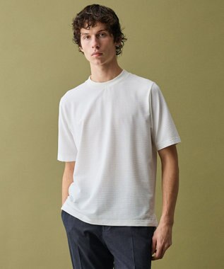 JOSEPH ABBOUD 【【イタリア素材/清涼】】ジャージーサッカー Tシャツ ホワイト系