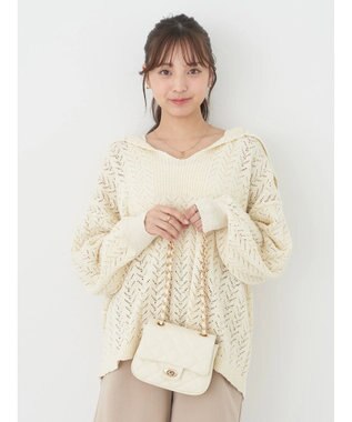 earth music&ecology ビッグカラーニットプルオーバー