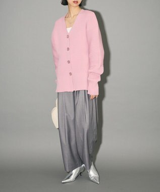 Green Parks リブニットカーディガン Pink