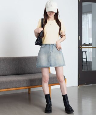 WEGO 【7色/SMLサイズ展開】コンパクトフィットT ライトイエロー