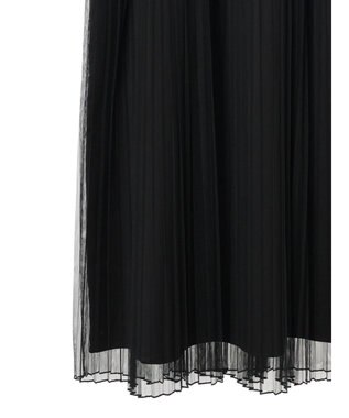 earth music&ecology レースチュールプリーツワンピース Black