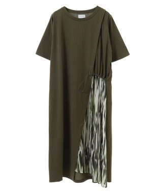 Green Parks 柄シアードッキングワンピース Khaki