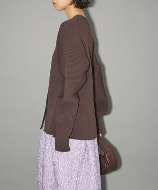 Green Parks リブニットカーディガン Brown