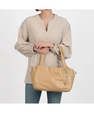LANVIN en Bleu スフレ ハンドバッグ カフェオレ