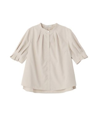 Green Parks タックショートスリーブブラウス Beige