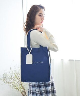 style code 【MERCURYDUO/マーキュリーデュオ】カードケース付　キャンバストートバッグ 推し活バッグ ネイビー
