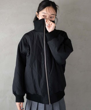 WEGO ヴィンテージライクFレザーRVブルゾン ブラック