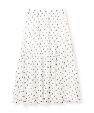 GRACE CONTINENTAL シアードットプリントスカート ホワイト