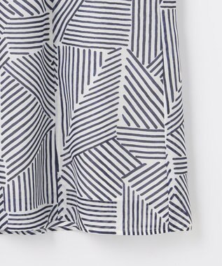 自由区 【洗える・XSサイズあり】モザイクラインプリント ワンピース ネイビー系6