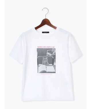 Te chichi アソートネコフォトスタンダードTシャツ レッド
