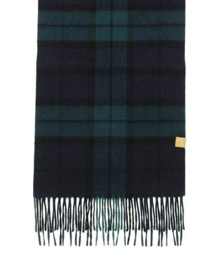 MOONBAT WEB限定【洗える】ミエル (miel) カシミヤ100％ チェックマフラー ネイビーブルー