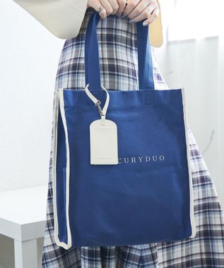 style code 【MERCURYDUO/マーキュリーデュオ】カードケース付　キャンバストートバッグ 推し活バッグ ネイビー