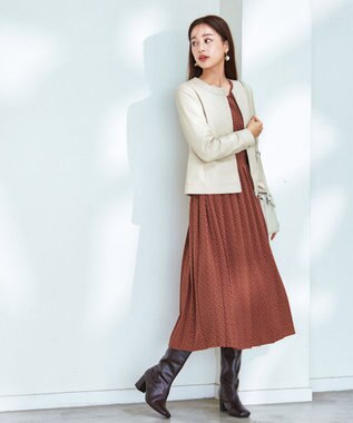 Tiaclasse L 【本革】ノーカラーシープレザージャケット アイボリー