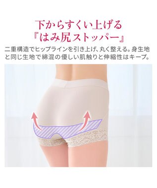 BRADELIS New York 【BRADELIS NewYork peace】すっぽりフィット綿混一分丈ショーツ25 深め 伸縮性抜群 ボーイレッグ グレージュ